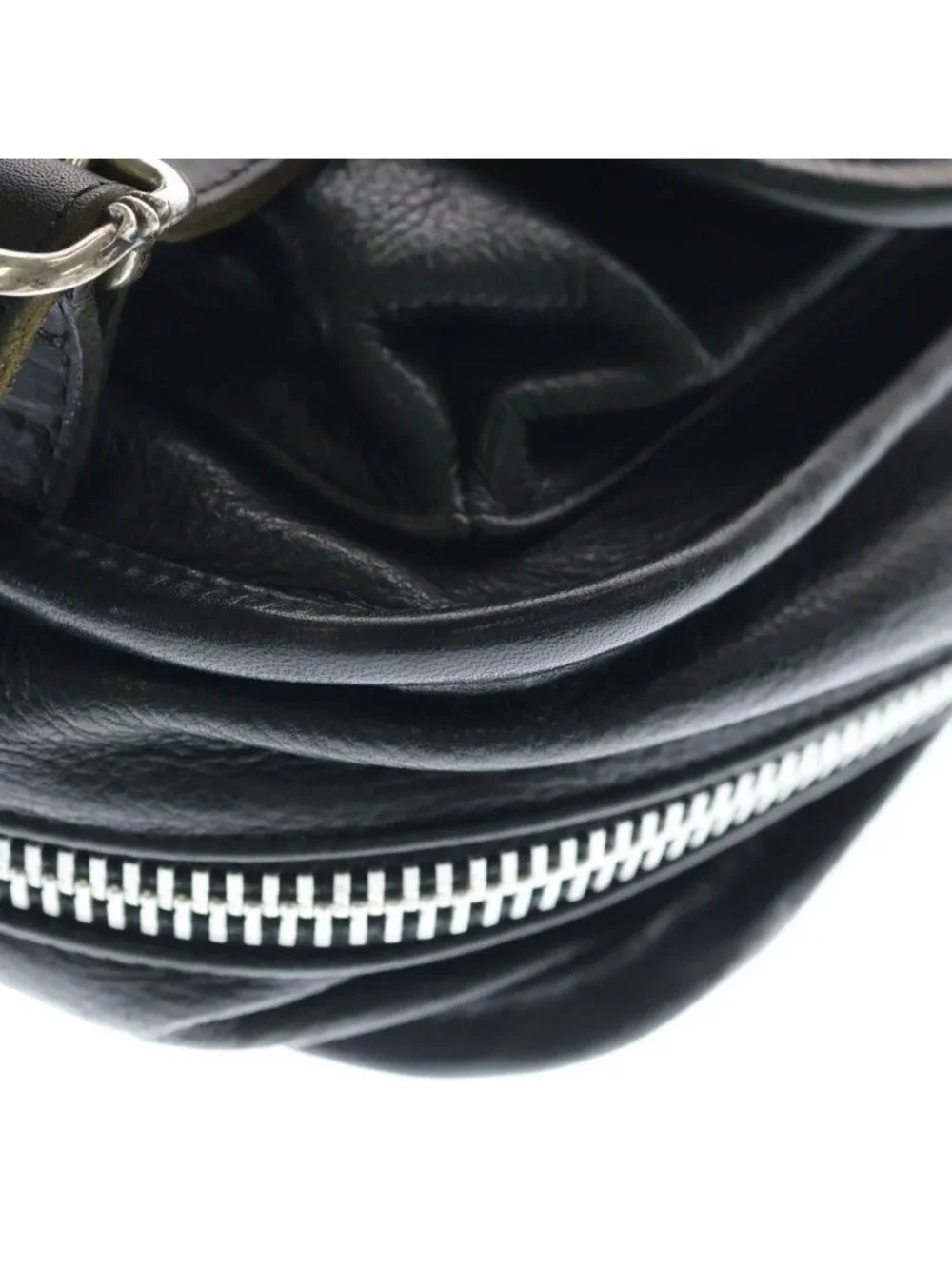 Chrome Hearts Shoulder Bag Tiny Gunslinger Strap Leather Black